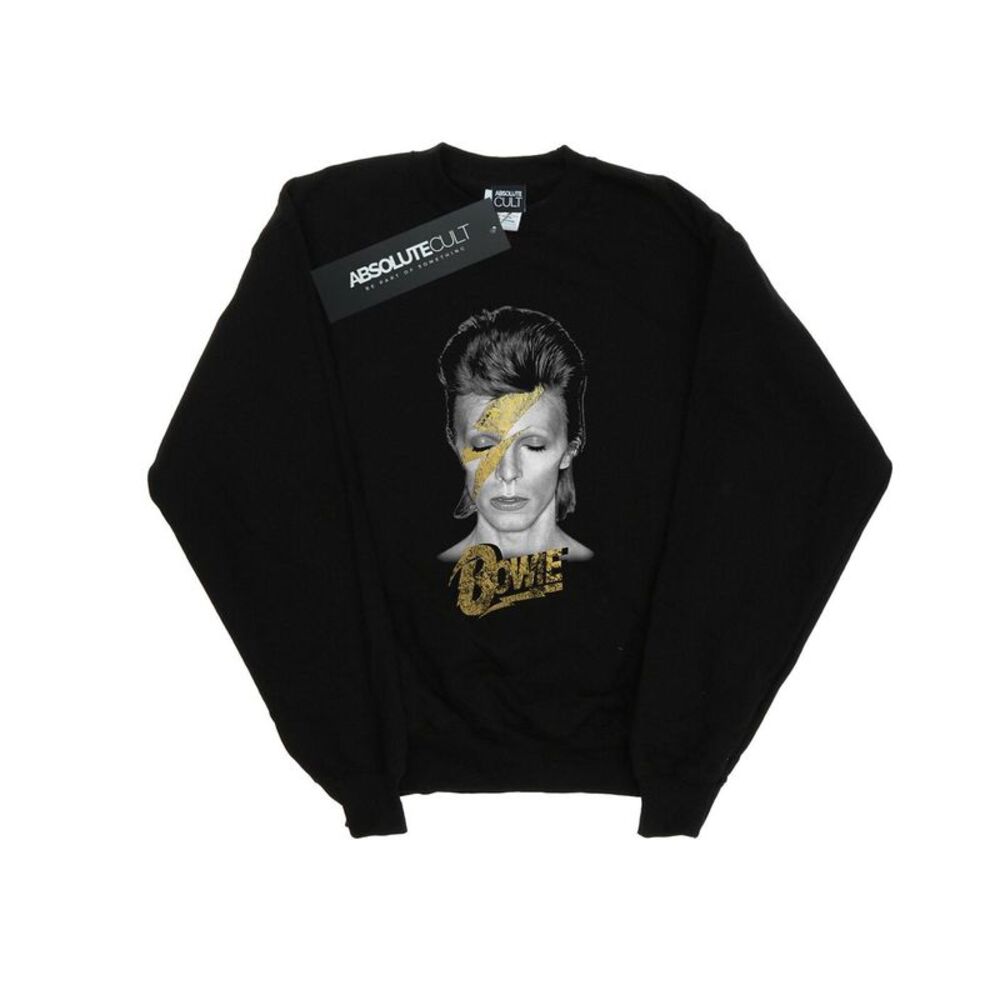 David Bowie Mens Aladdin Sane Gold Bolt Sweatshirt / Black